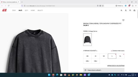 Mikina vintage čierna, h&m,l