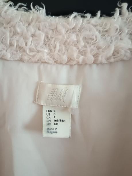 Dámsky huňatý kardigán / sako h&m  púdrová ružová, h&m,s