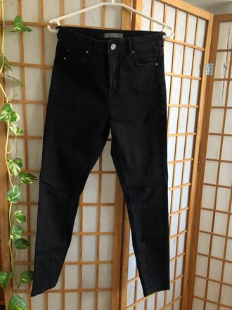 Čierne rifle s vysokým pásom/ čierne džínsy, denim co,m