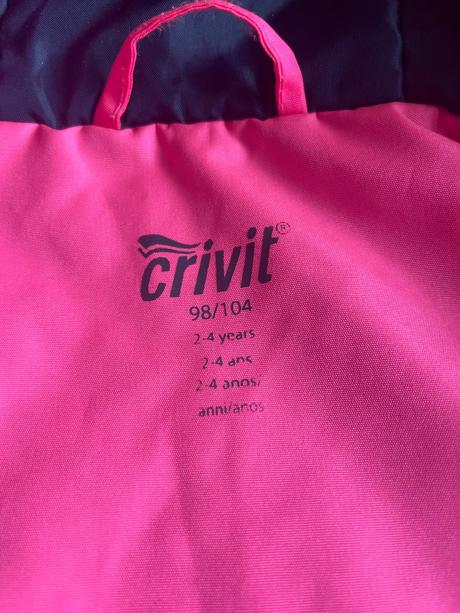 Tenšia zimná dievčenská bunda, crivit,104