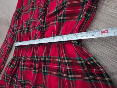 Vianočné červené šaty kockavé, 134