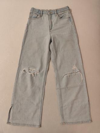 Rifle široké s dierami na kolenách, h&m,146