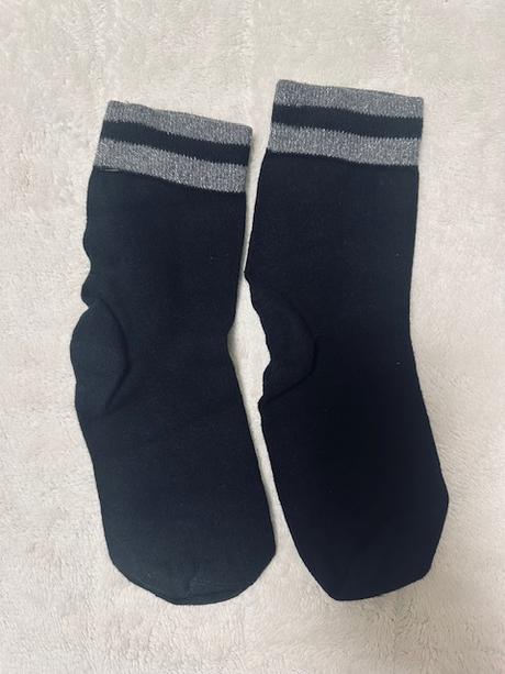 Čierne ponožky so striebornými pásmi, 38 / 39 / 40