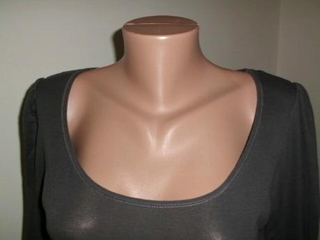 Jednoduchý sivý nátelník s balónikovými rukávmi, l