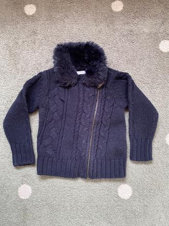 Hrubý svetrík s umelou kožušinou, 92
