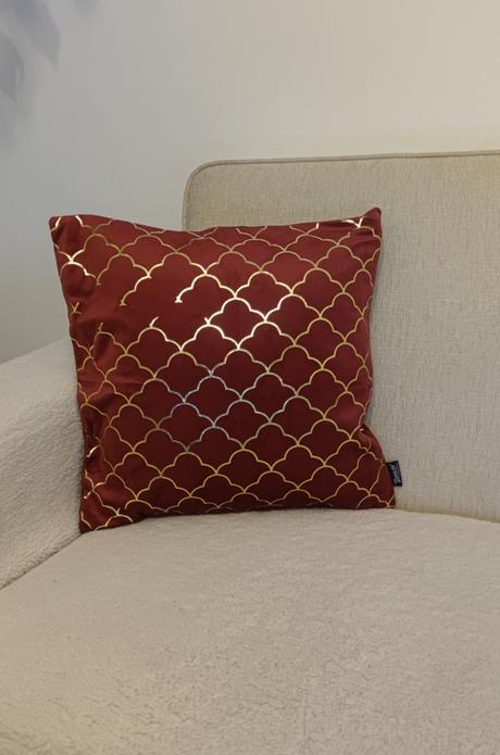 Bordovo-zlatá obliečka na vankúš, 