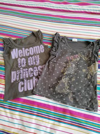 2 x šedý top s volánovými rukávmi, 116