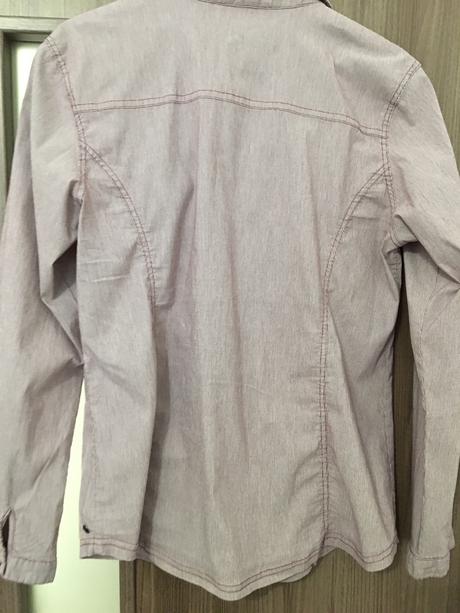 Pruhovaná ružová košeľa s bordovým prúžkom, xl