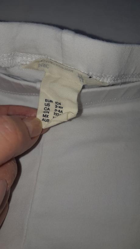3/4 leginy h&m biele v.104, h&m,104