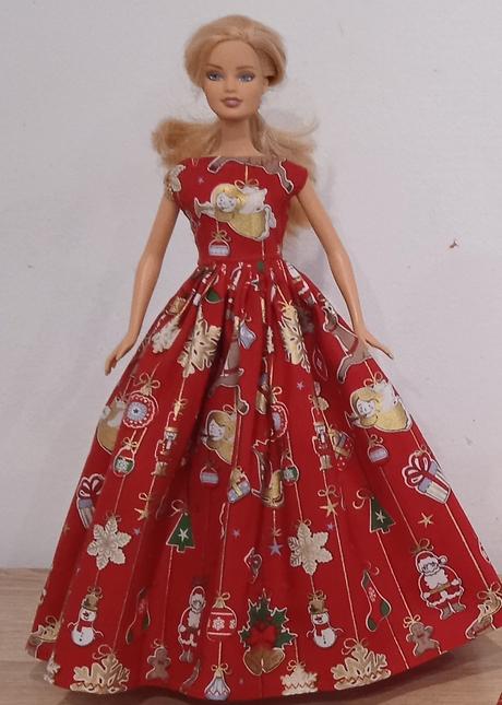 Vianočné šaty pre barbie, 