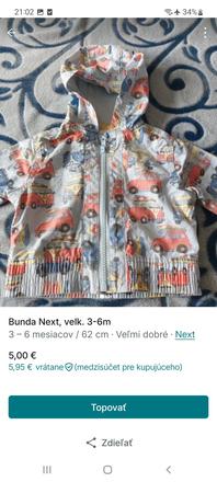 Vetrovka next velk.3-6m, next,68