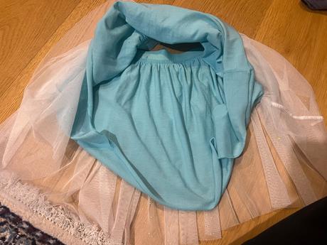 Trblietava nariasena suknicka s tylom, 140