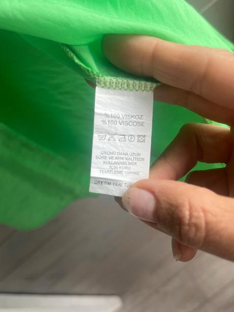 Svieža zelená bavlnená/viskózová košeľa crep s vre, 38