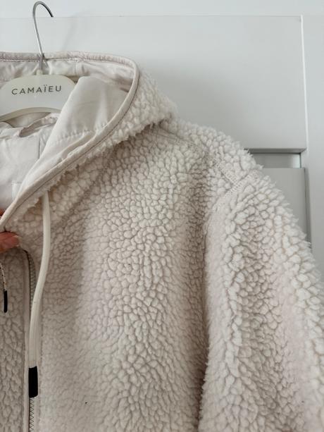 Biela huňata bundička h&m, h&m,xs