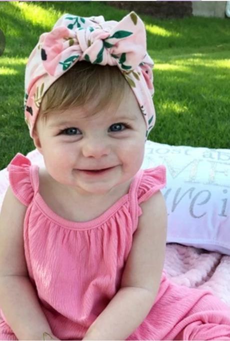 Dievčenské čiapočky "turban" 6mesiacov-1,5 roka, 74 / 80 / 86