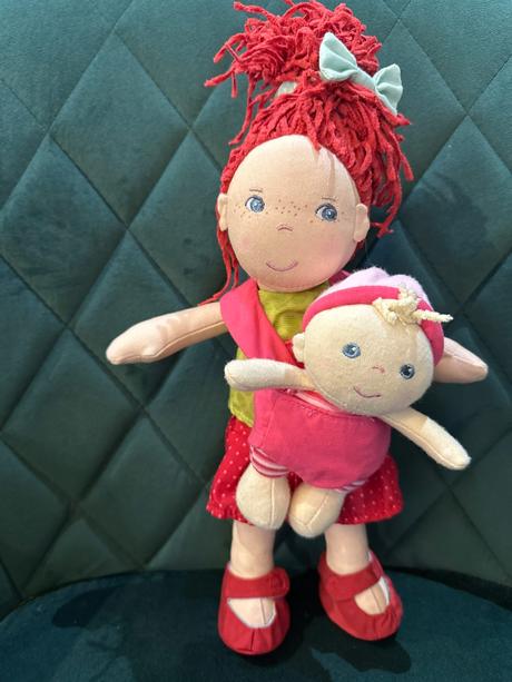 Textilná bábika s bábätkom haba,