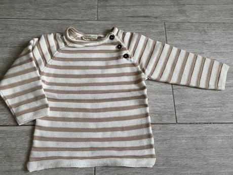 Pulover bezovy pasik 86/92 lupilu pure, lupilu,86