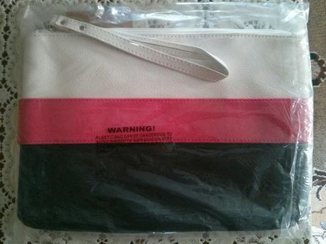 Trojfarebná kabelka do ruky-biela,ružová,čierna, 