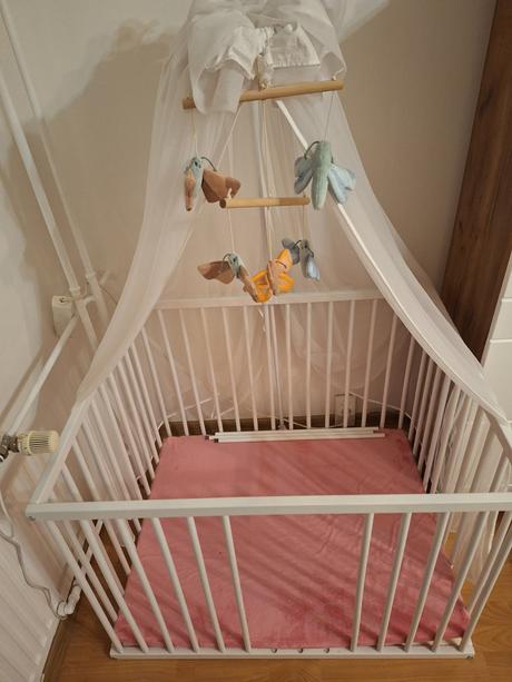 Polohovateľná detská ohrádka postieľka, šírka (cm): 80,dĺžka (cm): 100