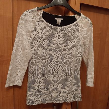 Bielo-cierny top h&m, h&m,s