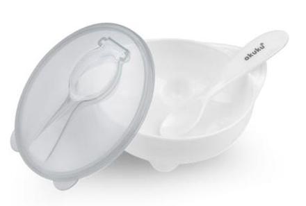 Akuku a0424 miska s lyžičkou priesvitná, 