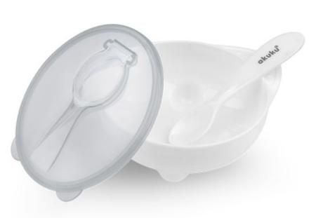 Akuku a0424 miska s lyžičkou priesvitná, 