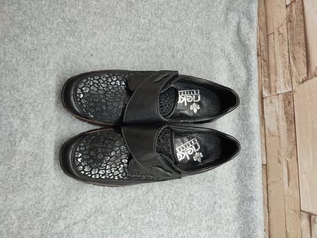 Rieker 38 - dámske kožené čierne topánky, rieker,38