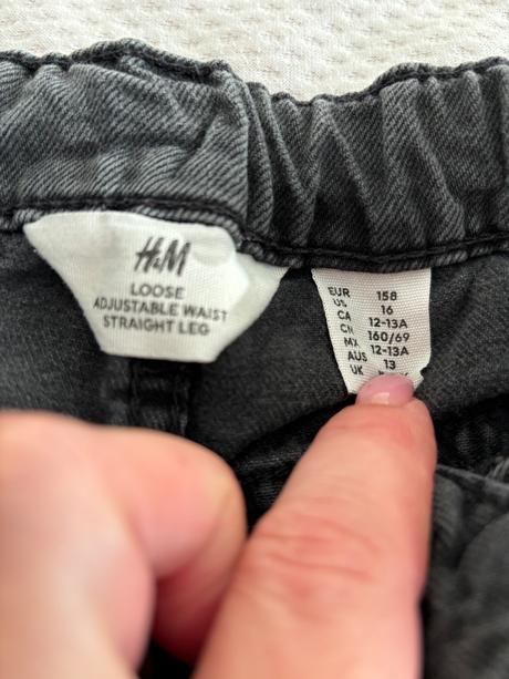 Čierne rifle loose waist, h&m,158