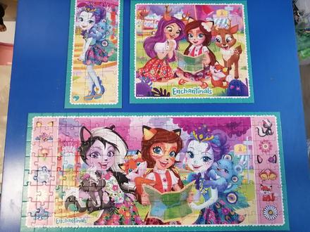 3x puzzle enchantimals, 60, 160 a 30 dielikov, 