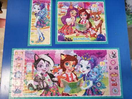 3x puzzle enchantimals, 60, 160 a 30 dielikov,