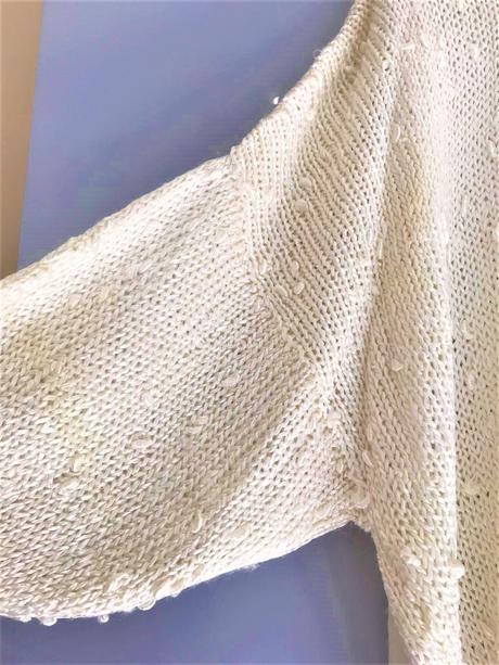 Perleťové uzlíčkové pletené triko oversize, l