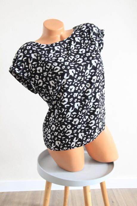 Viskózový čierno biely top, s.oliver, s.oliver,s