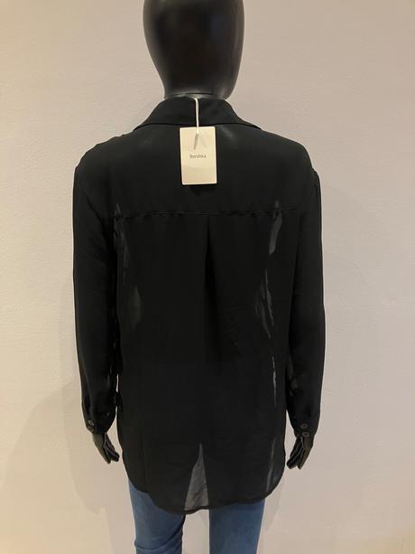Dámska blúzka bershka čierna priesvitná (xs), bershka,xs