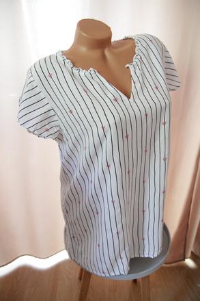 Biely top so srdičkami, l/xl, l