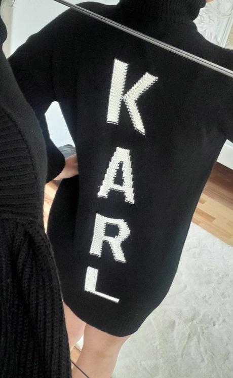 Pletené minišaty/sveter karl lagerfeld, s