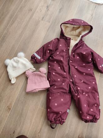 Hrubá zimná kombinéza h&m burgundi, h&m,92