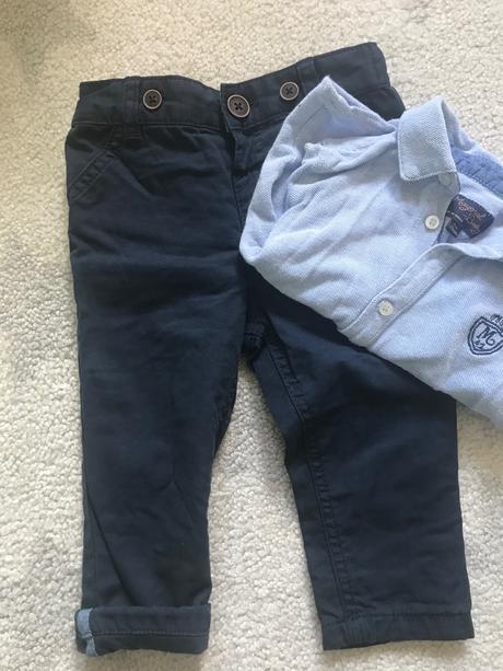 Tmavomodre podsite nohavice, f&f,74