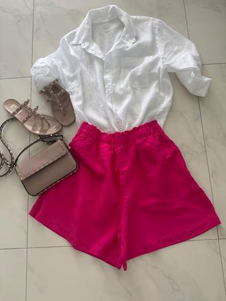 Cyklamenové kraťasy, h&m,s