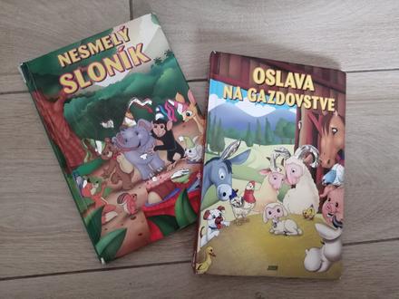 Detské knižky oslava na gazdovstve, nesmelý sloník,
