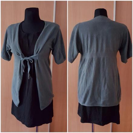 Tmavošedý svetrík na zaväzovanie mko, m