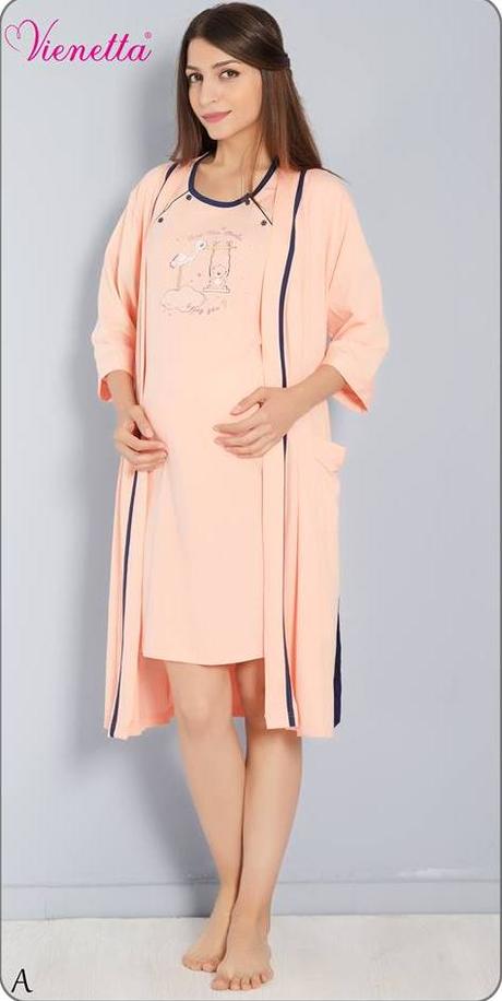 Materský komplet župan s nočnou košeľou bavlnená, vienetta secret,l - xxxl