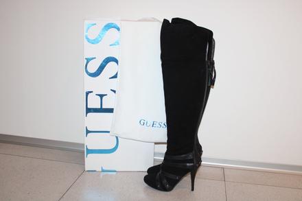 Guess vysoke cierne cizmy, guess,38