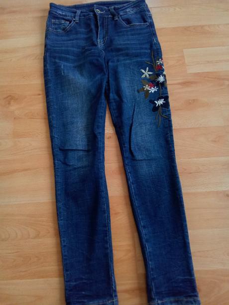 Rifle s výšivkou, denim,s