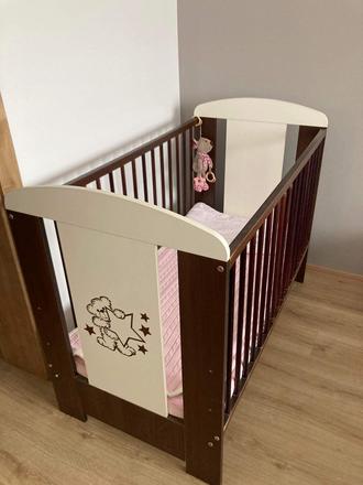 Drevená postieľka, šírka (cm): 60,dĺžka (cm): 120