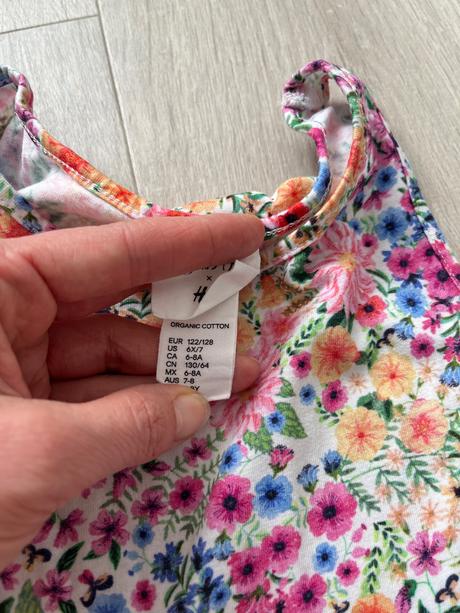 Letné ramienkove saty 122/128, h&m,122