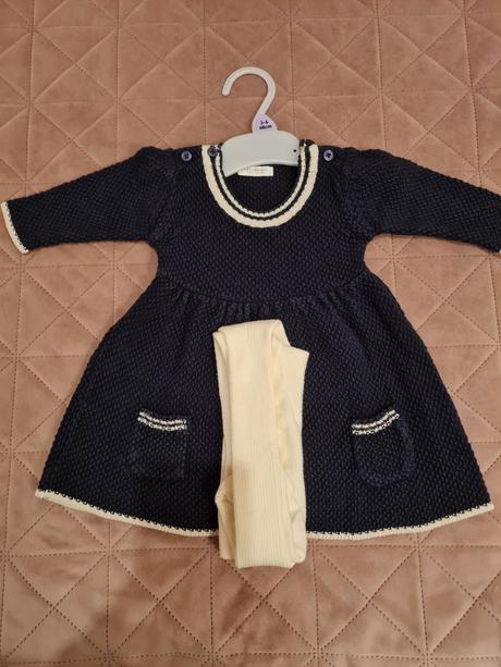 Next pletené šaty 62+h&m pančušky, next,62