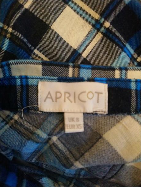 Dámska károvaná modro čierna košeľa, apricot, s