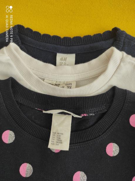 2 x tenká mikina + 1 x pulovrík, h&m,98