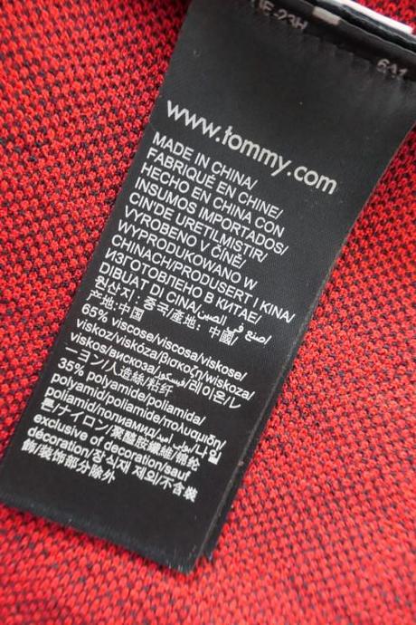 Tommy hilfiger icon cerveno cierne saty vel. l, tommy hilfiger,l