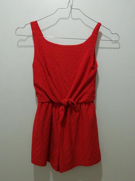 Červený letný kraťasový overal, primark,128
